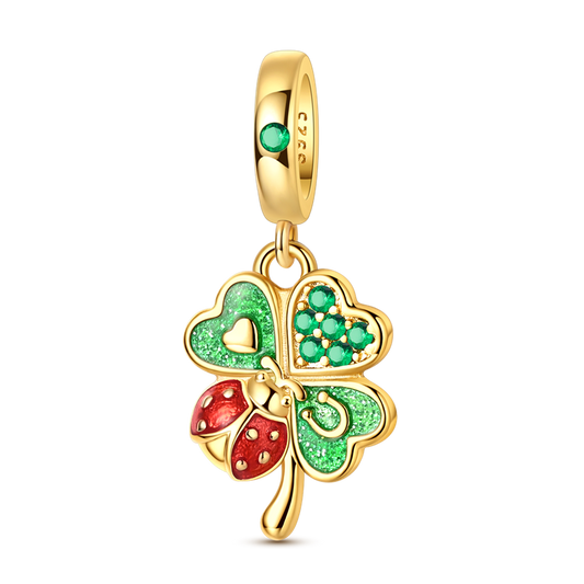 Gold-Tone Lucky Four-Leaf Clover Charm
