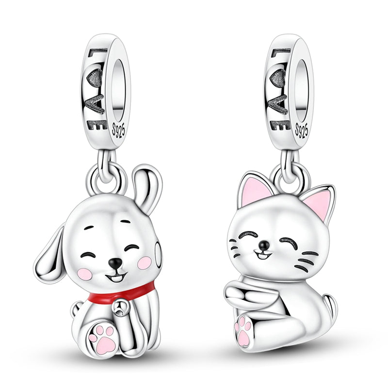 Magnetic Cat and Dog Hug Charm