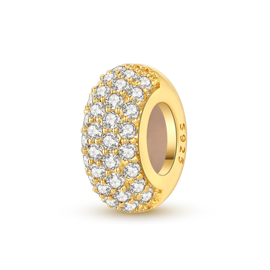Gold Sparkling Silicone Stopper Spacer Charm