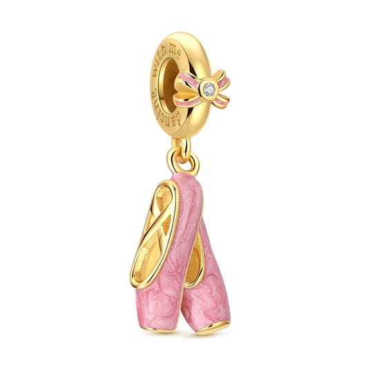 Gold Ballet Shoe Charm