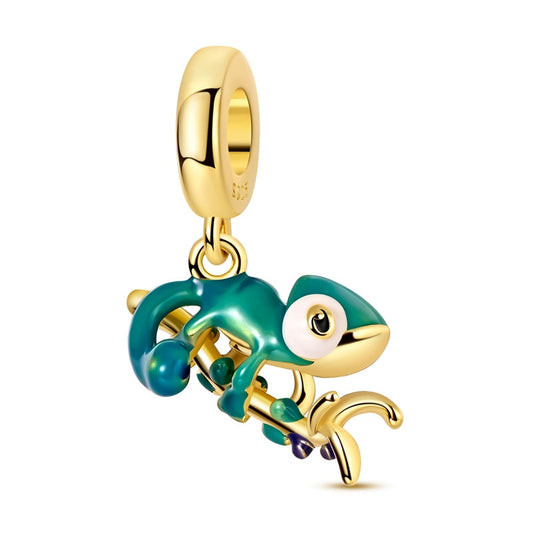 Gold Chameleon Charm