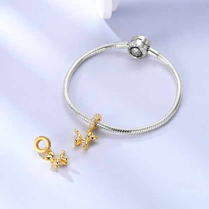 Gold Balloon Poodle Charm