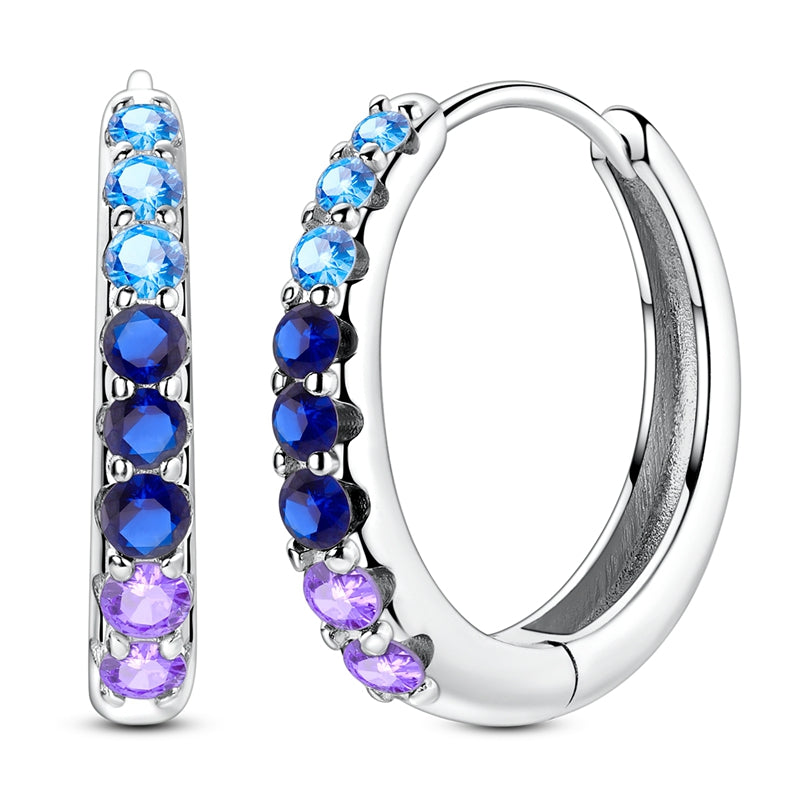 Medium Night Sky Purple Stone Earrings