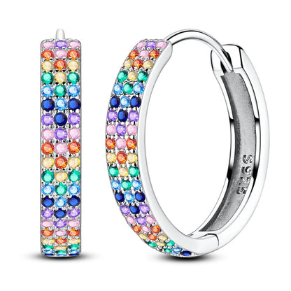 Medium Sparkling Color Triple Pave Earrings