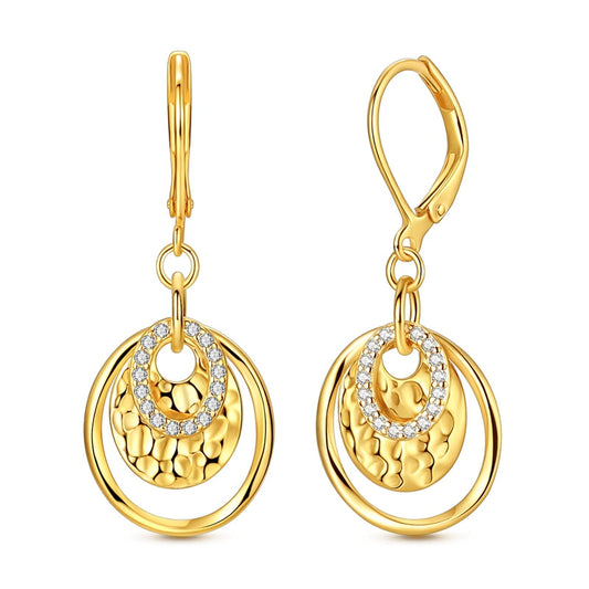Sparkling Three-Hoop Earrings