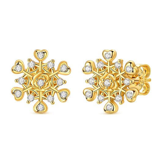 Winter Rose Snowflake Earrings