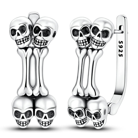 Double Skull Bone Earrings