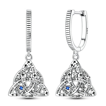 Celtic Knot Symbol Drop Earrings