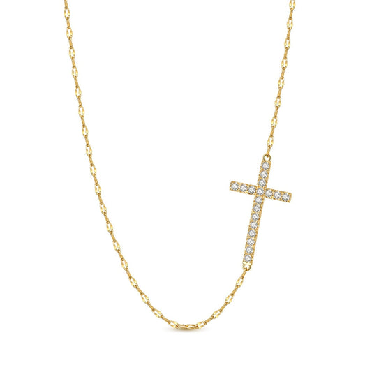 Sparkling Gold Cross Necklace