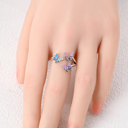 Three-Color Butterfly Ring