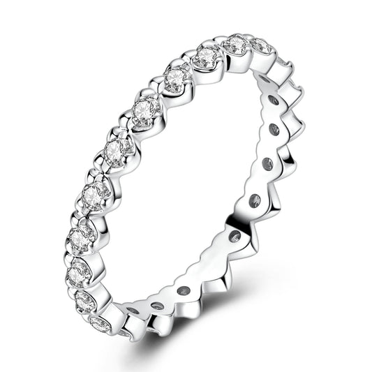 Three-Dimensional Heart-Shaped Stone Ring