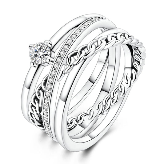 Sparkling Multi-Layered Ring