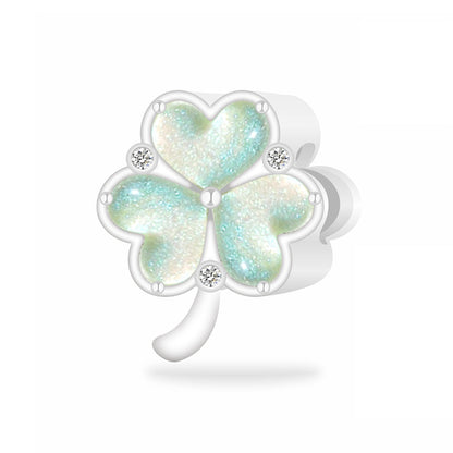 Three-Leaf Green Heart Shape Charm