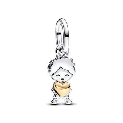 Hug Heart Boy and Girl Charm