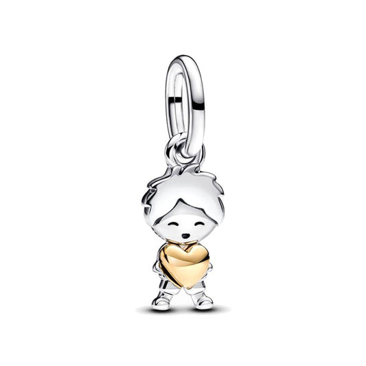 Hug Heart Boy and Girl Charm