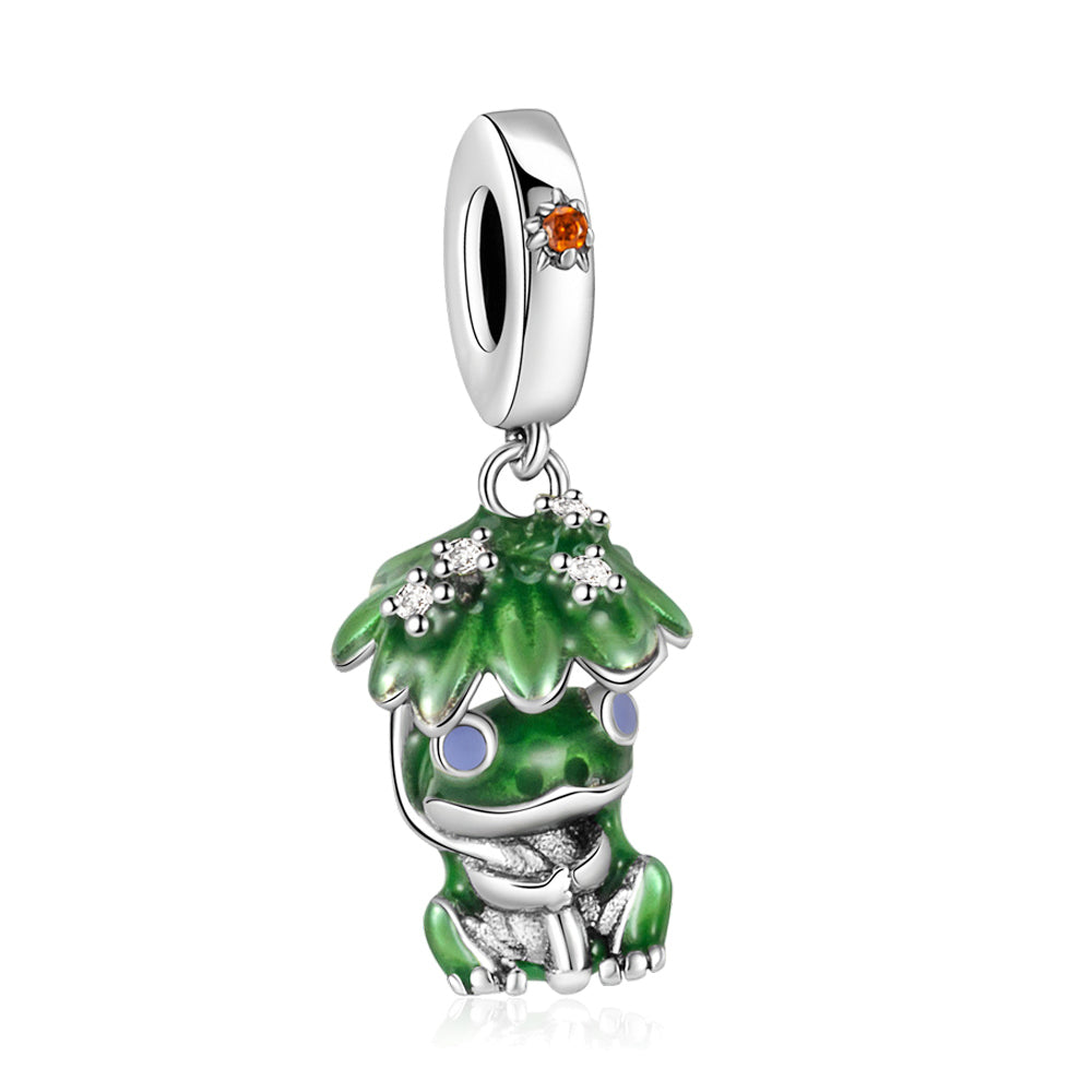Frog Holding an Umbrella Charm