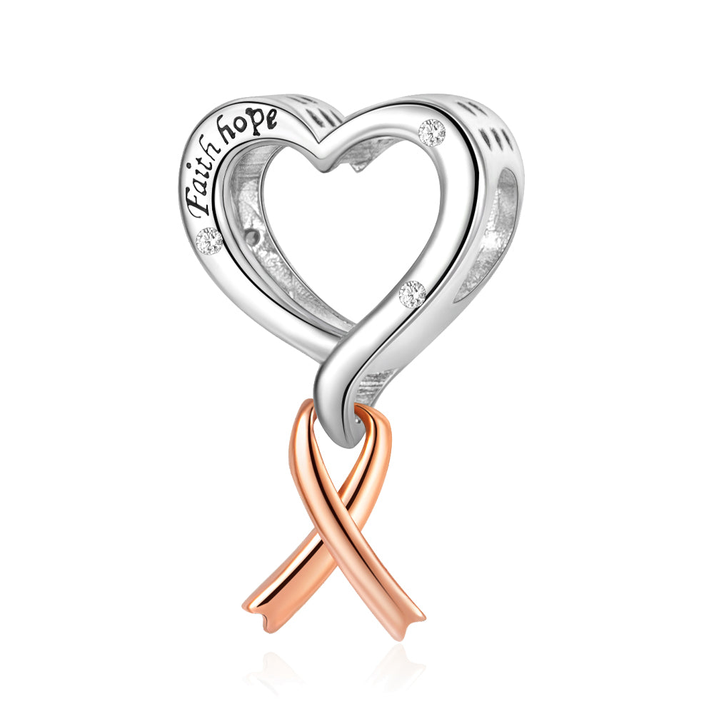 Caring for Women Breast Cancer Hope Ribbon Charm