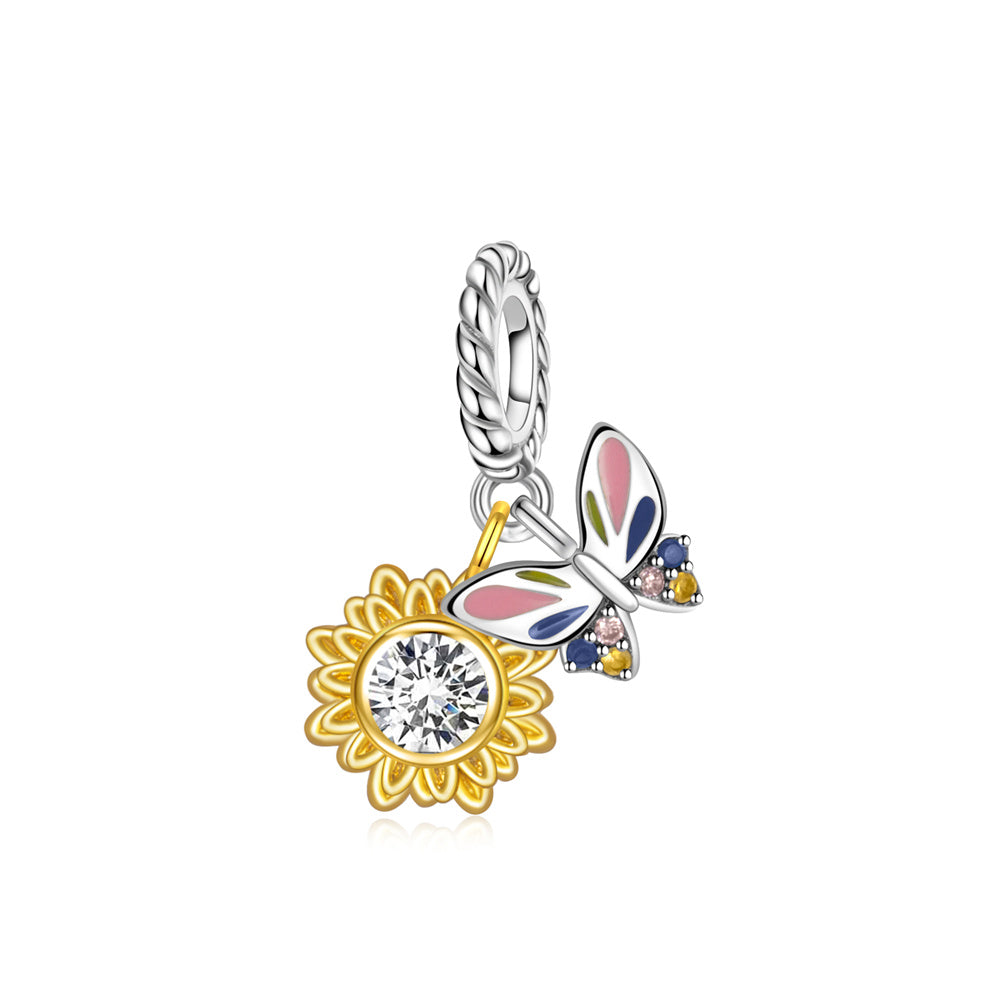 Butterfly and Sunflower 2-in-1 Charm