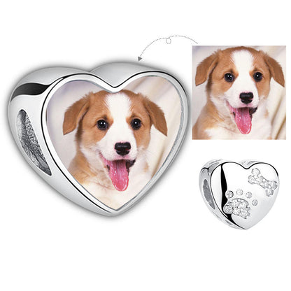 Personalized Custom Photo Dog Bone Charm - Ships Separately