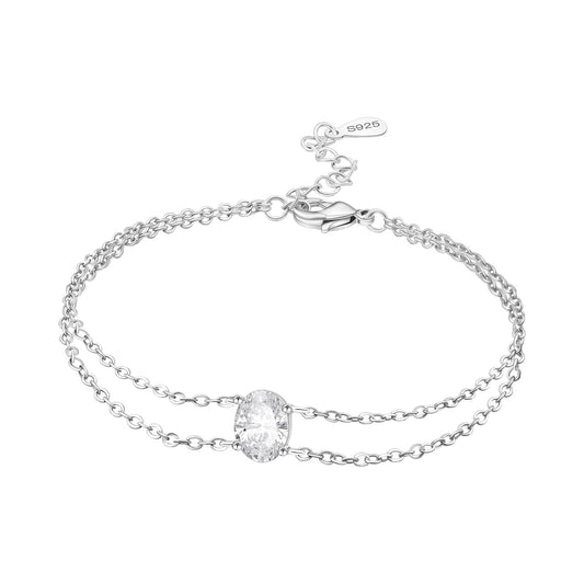 Large Diamond Double Layer Bracelet