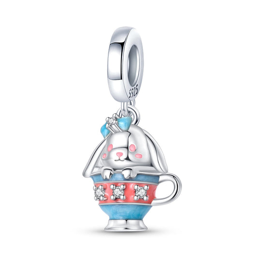 Creative Animal Teacup Cat Charm