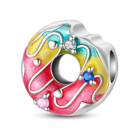 Romantic Sweet Rainbow Donut Charm