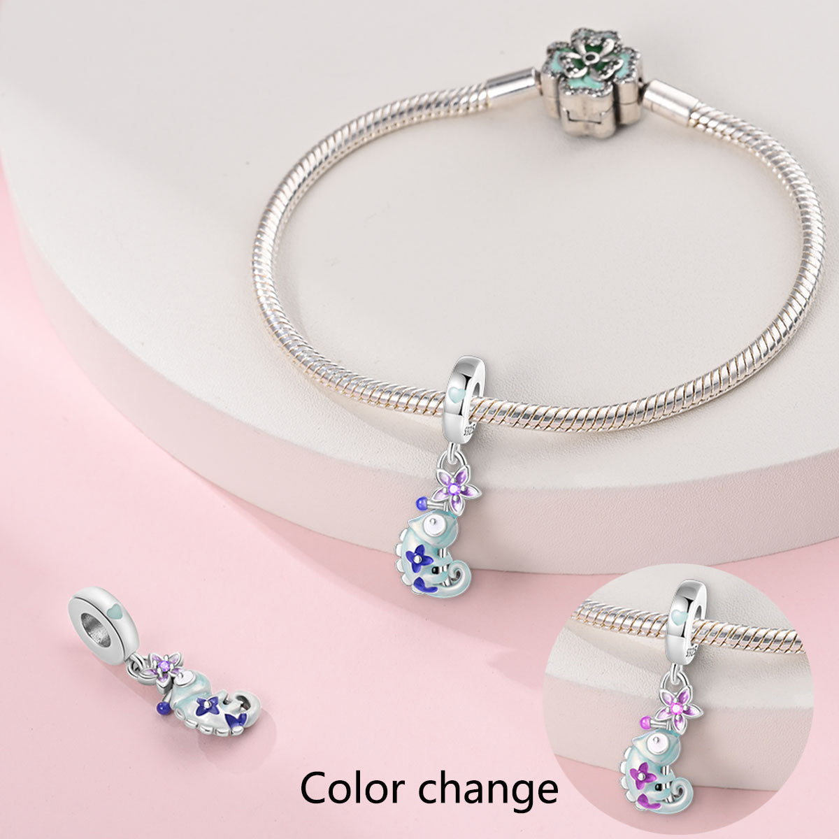 Luminous Color 2-Flower Chameleon Charm
