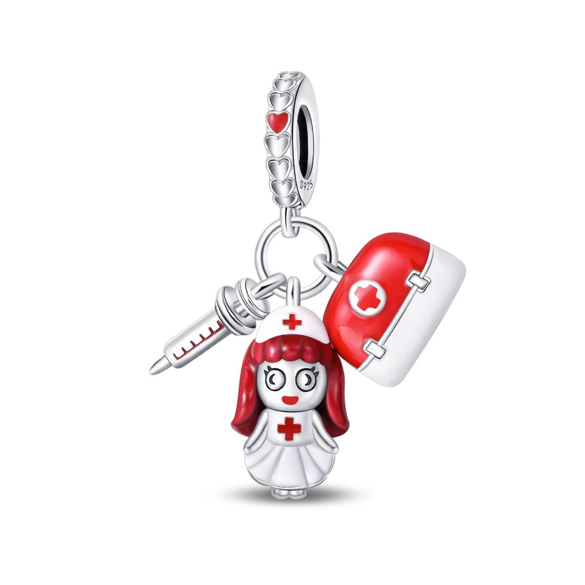Red-Haired Nurse 3-Piece Charm Set