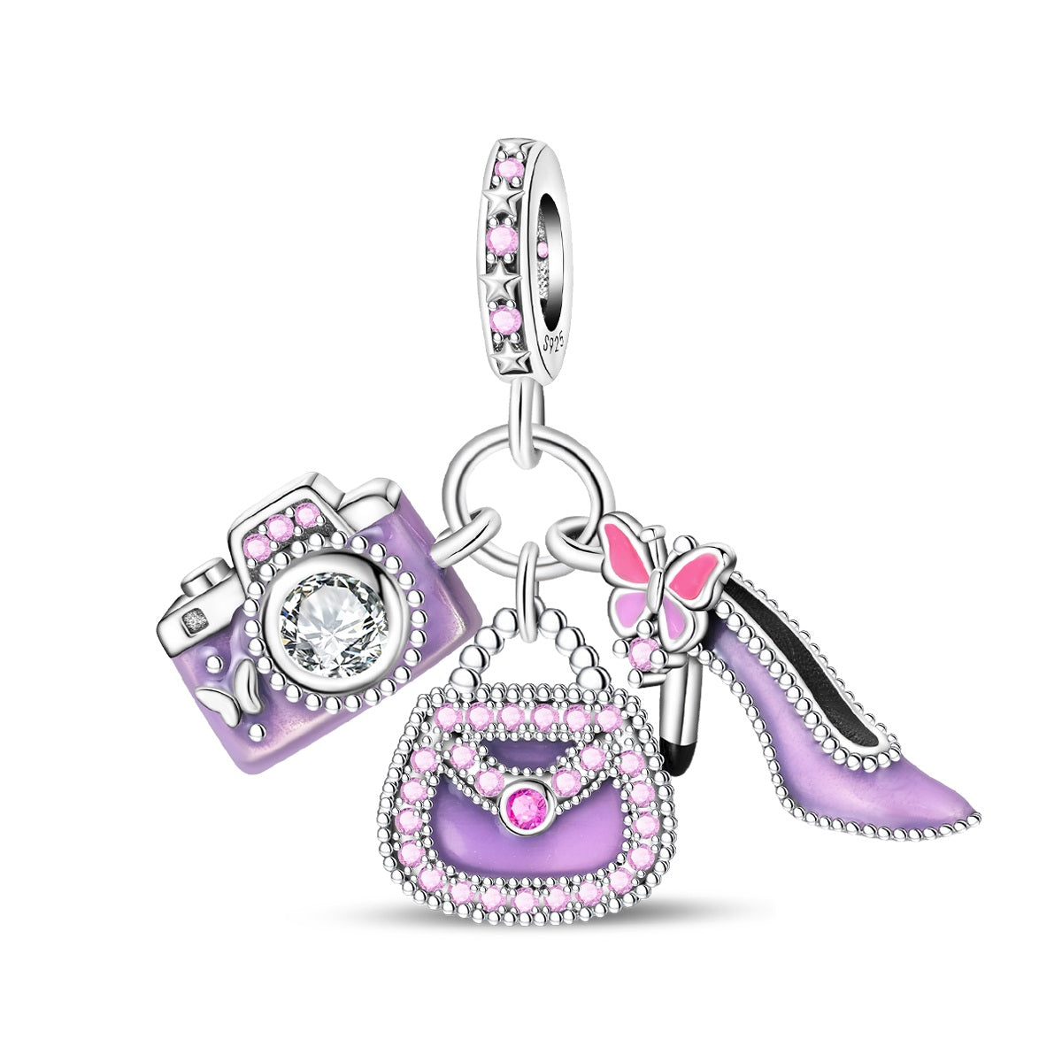 Purple Bag 3-Piece Charm Set