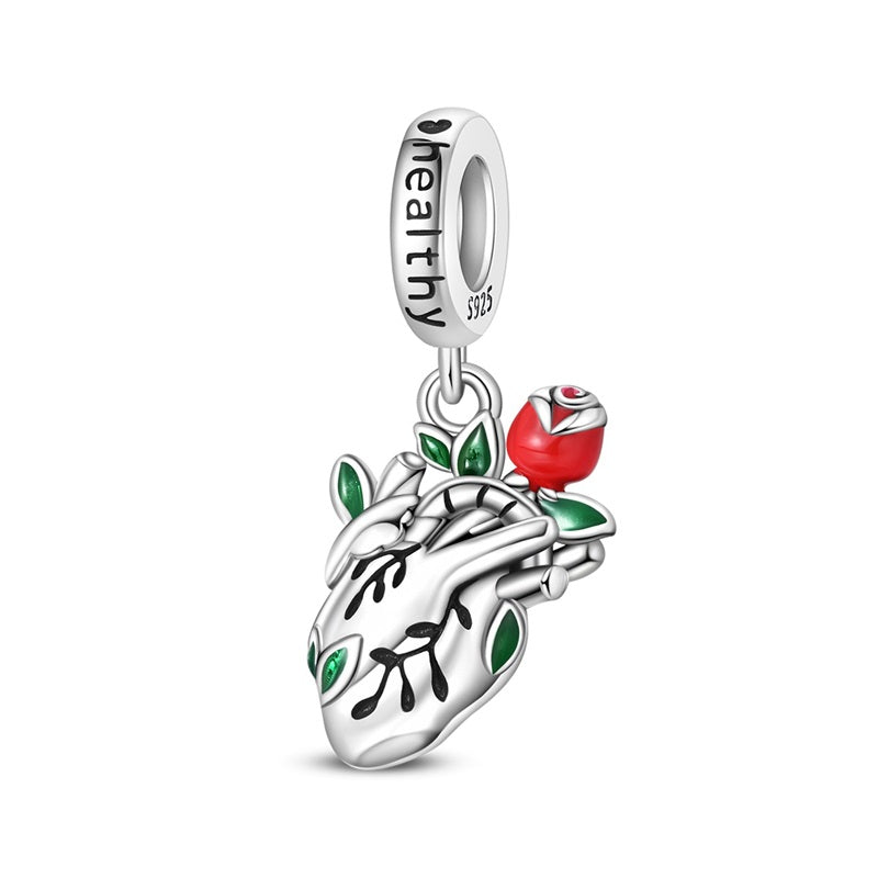 Rose Heart Charm
