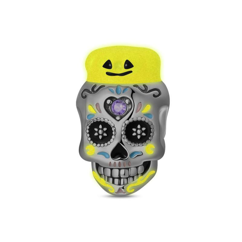 Pumpkin Hat Skull Charm