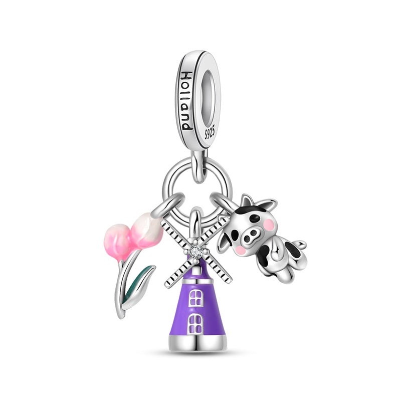 Dutch Windmill 3-Piece Charm Set