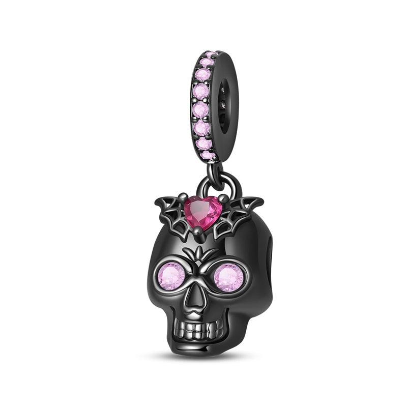Bat Black Skull Charm
