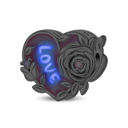 Luminous Love Rose Charm