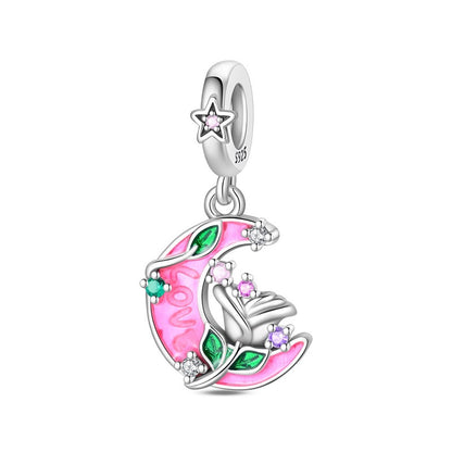 Luminous Moon Rose Charm