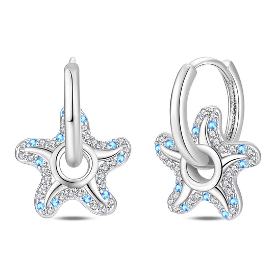 Luxurious and Sparkling Starfish Earrings