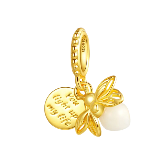 Gold Luminous Firefly Charm
