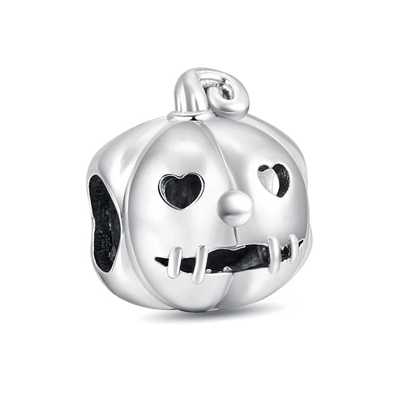 Halloween Silver Pumpkin Charm