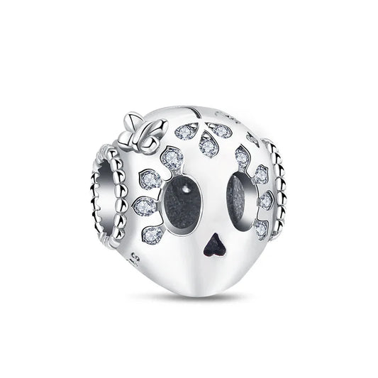 Halloween Silver Skull Charm