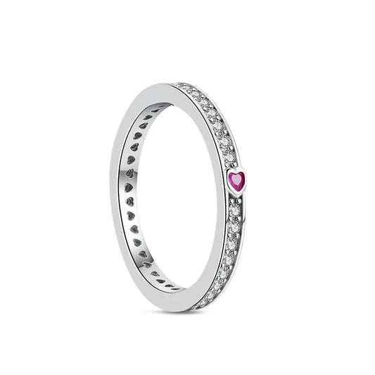 Heart Trail Sterling Ring