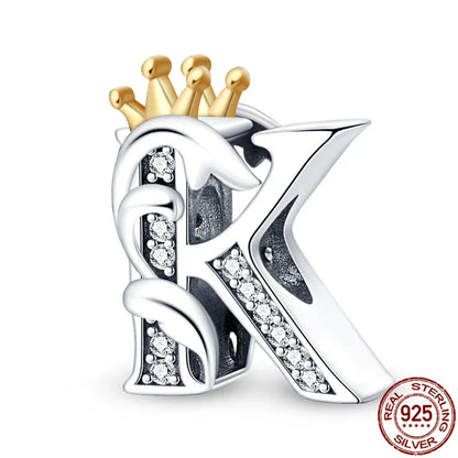 Personal Letter Crown Charm