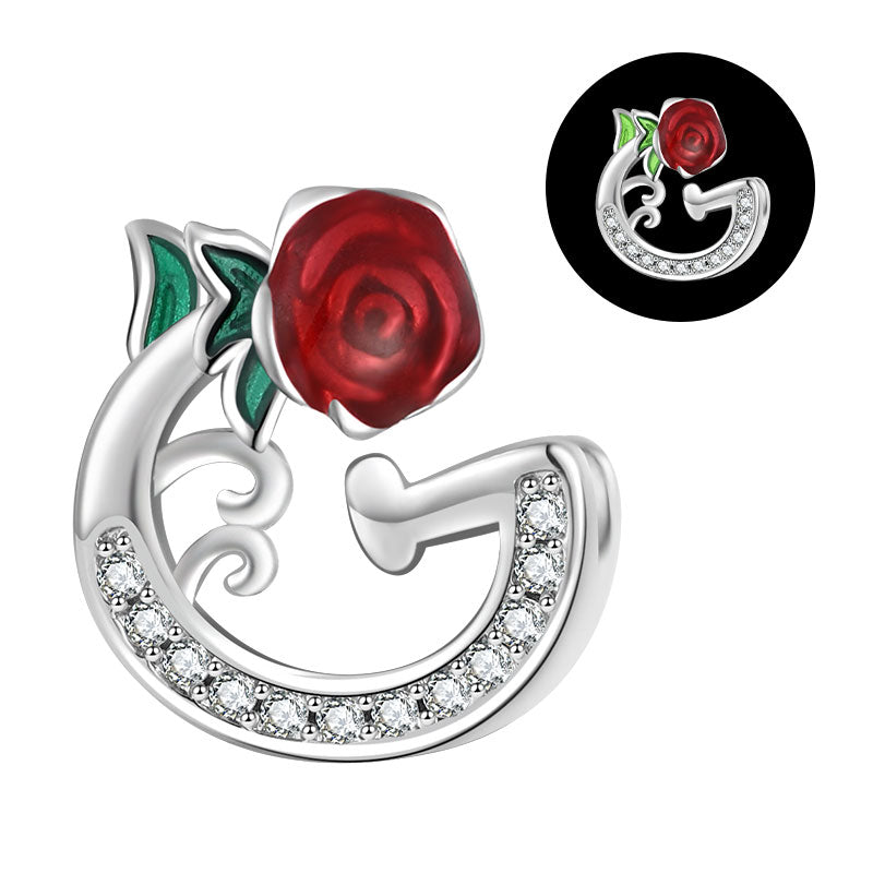 Luminous Rose Letter G Charm