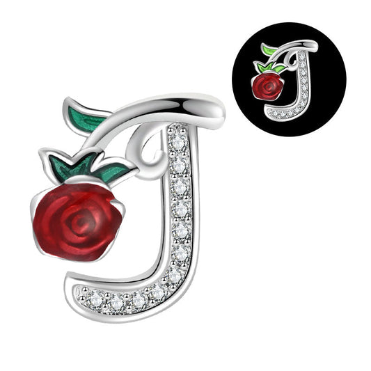 Luminous Rose Letter J Charm