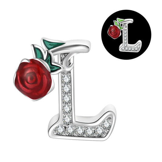 Luminous Rose Letter L Charm