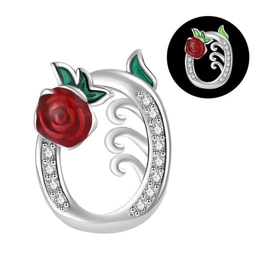Luminous Rose Letter O Charm