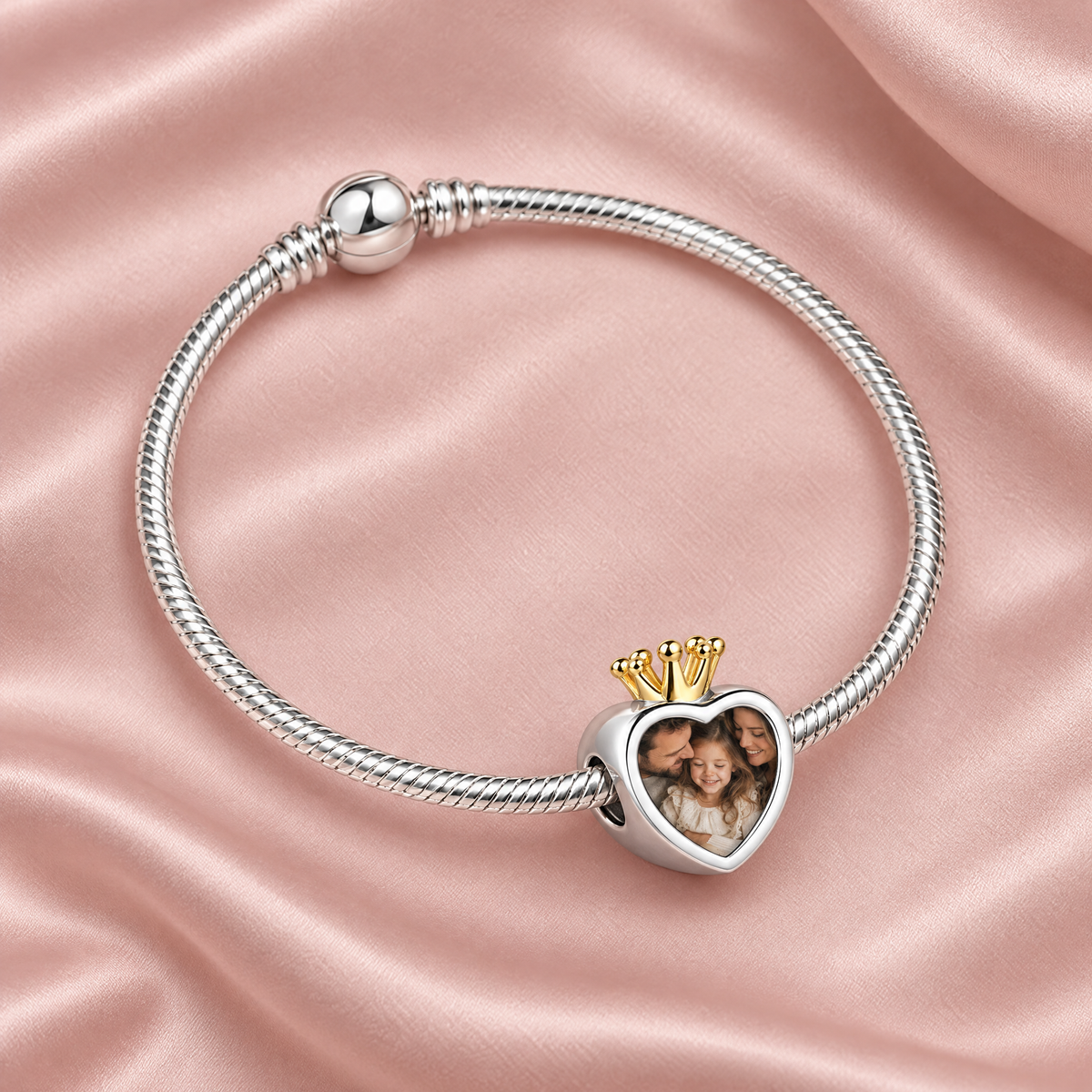Personalized Custom Photo Engraved Crown Charm - Ships Separately