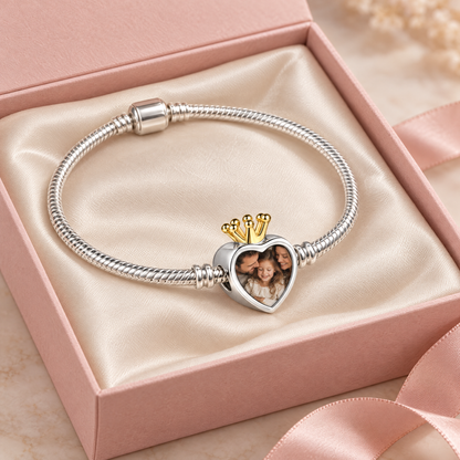 Personalized Custom Photo Engraved Crown Charm - Ships Separately