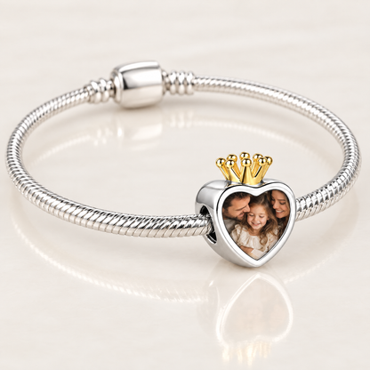Personalized Custom Photo Engraved Crown Charm - Ships Separately