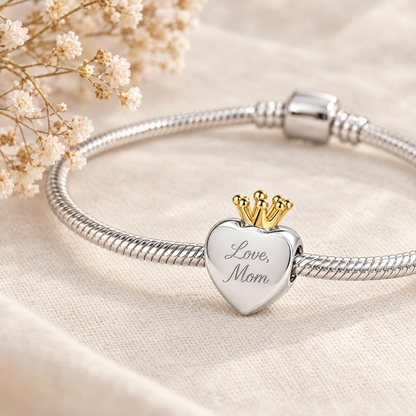 Personalized Custom Photo Engraved Crown Charm - Ships Separately