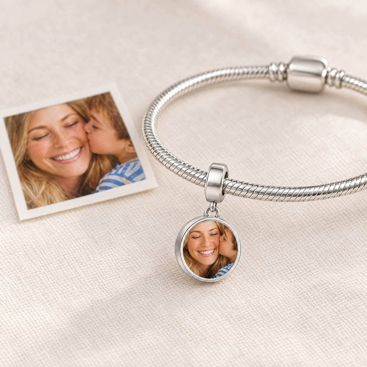 Personalized Custom Photo Forever Love Charm - Ships Separately